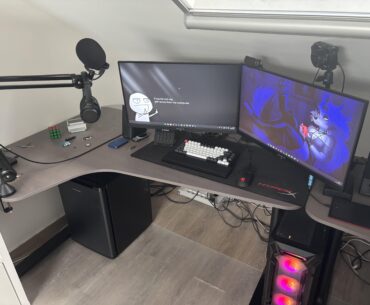 My cable management is awful, but the setup looks clean