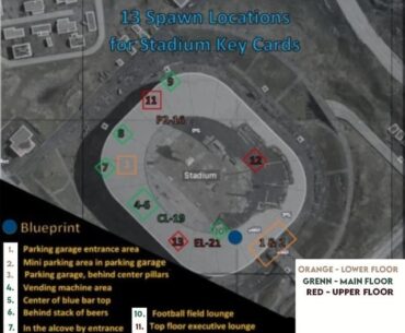 war zone updated - 13 Spawn Locations for Key Cards Map 2025