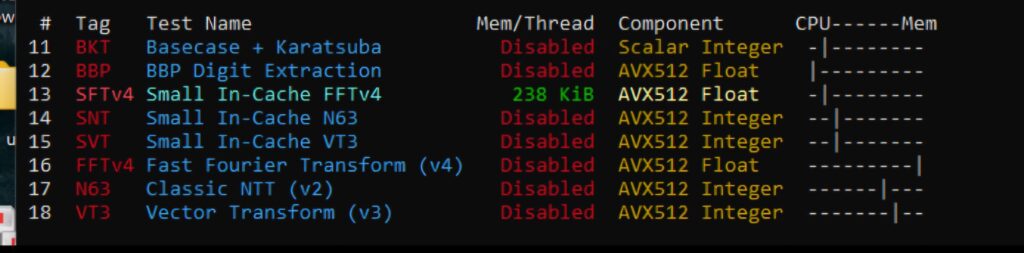 What test should I use on Y cruncher to test the stability of each core on the 9800x3d cpu?