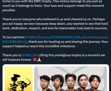 The MongolZ post match tweet