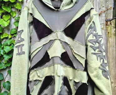 Hoodie inspired by Cyberpunk's sustainable alternative genre (more context in body text)