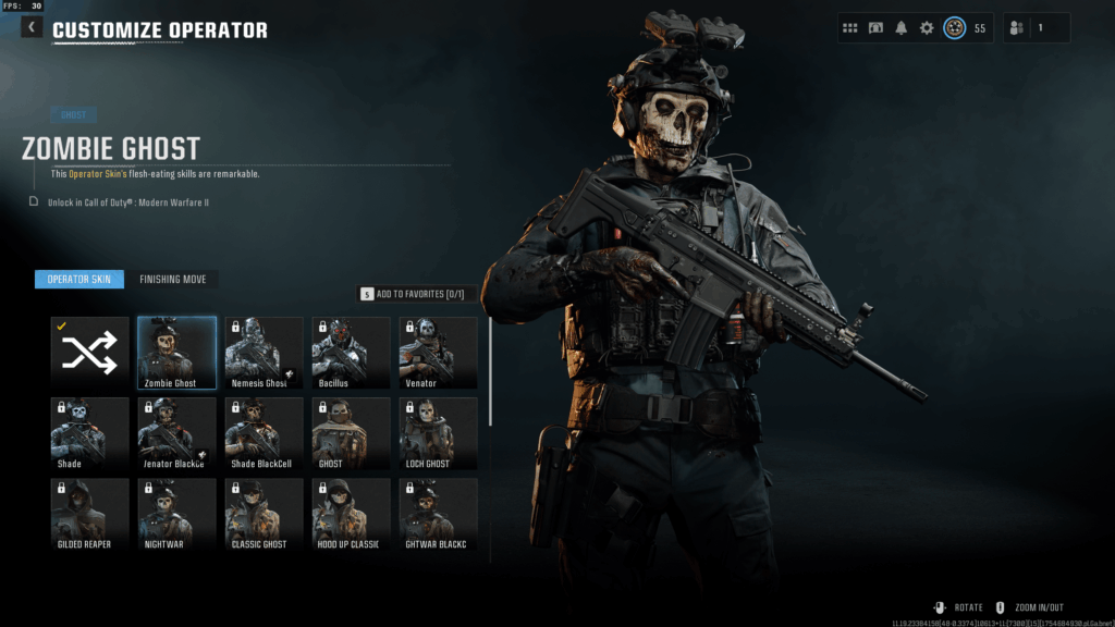 Last update removed my Ghost skin and replaced it with Zombie Ghost