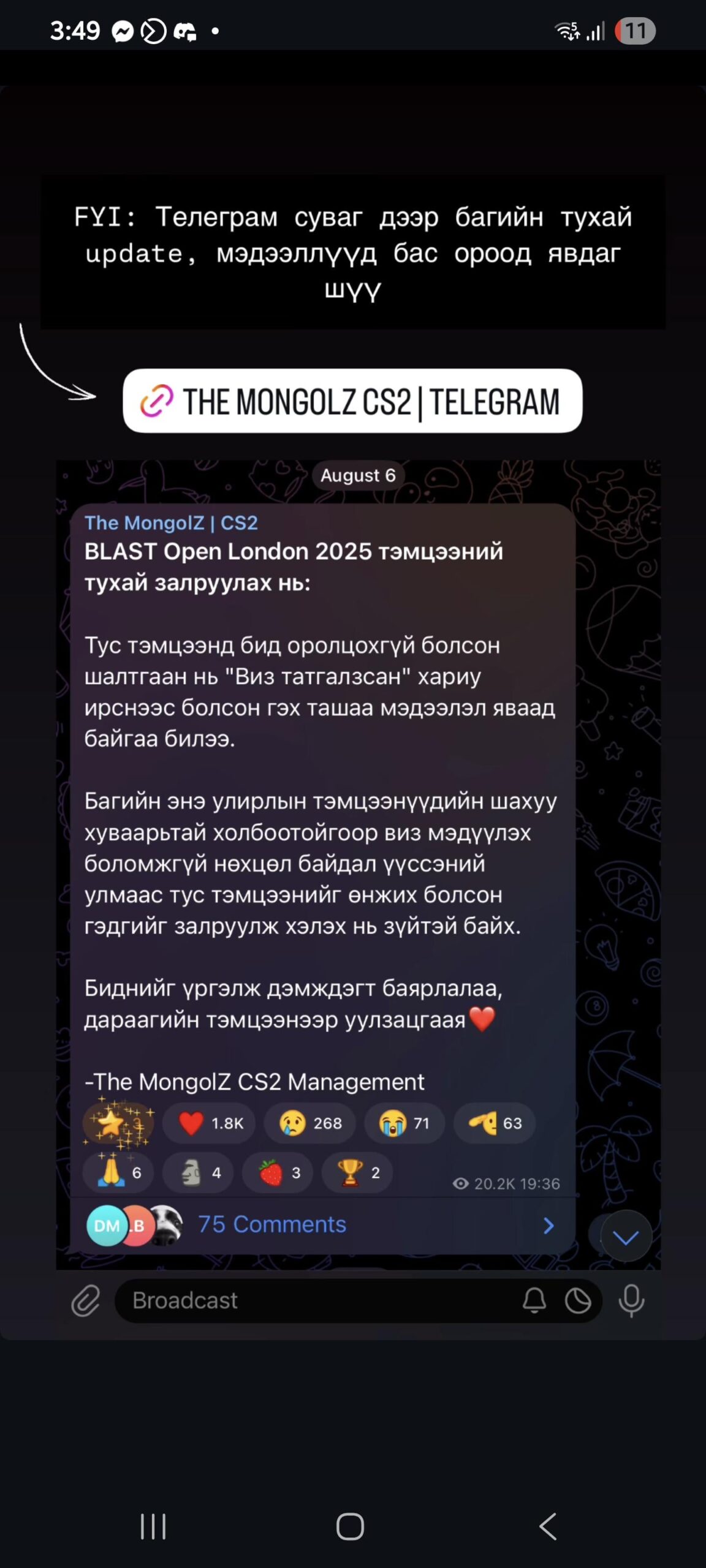The MongolZ address issue about BLAST Open London 2025 The MongolZ address issue about BLAST Open London 2025