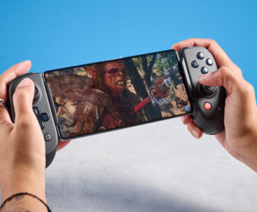 A black Backbone Pro mobile gaming controller