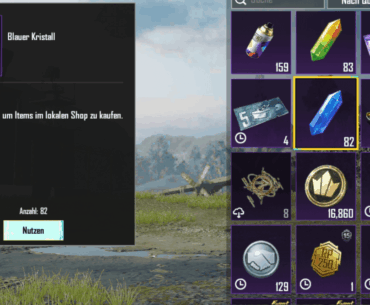 Which region has the blue crystal?