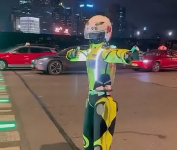 Traffic robots in China.