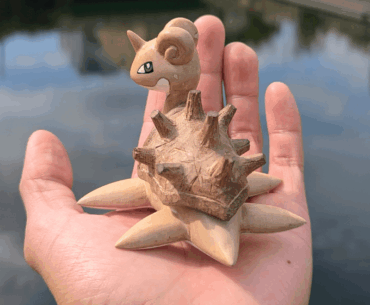 I carved a Lapras out of walnut and lime wood!