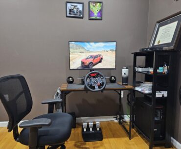 Budget-friendly sim racing setup with decent cable management
