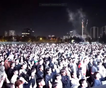 Ulaanbaatar celebrating Mongolz winning EWC
