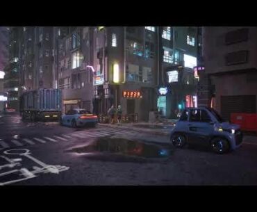 I created a Cyberpunk scene in unreal engine 5.