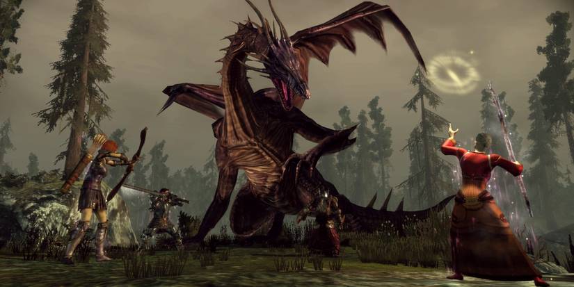 Dragon Age Origins Gameplay as party fights Flemeth