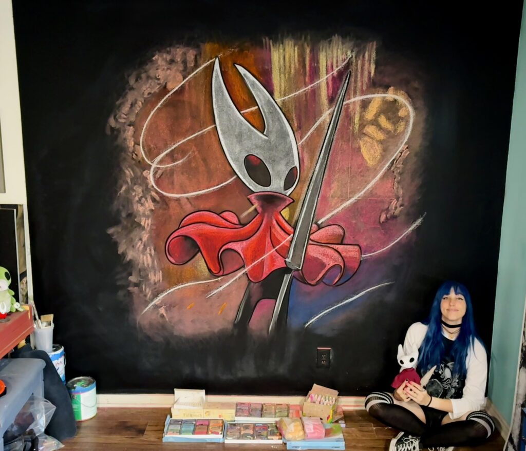 Silksong Chalk Drawing!