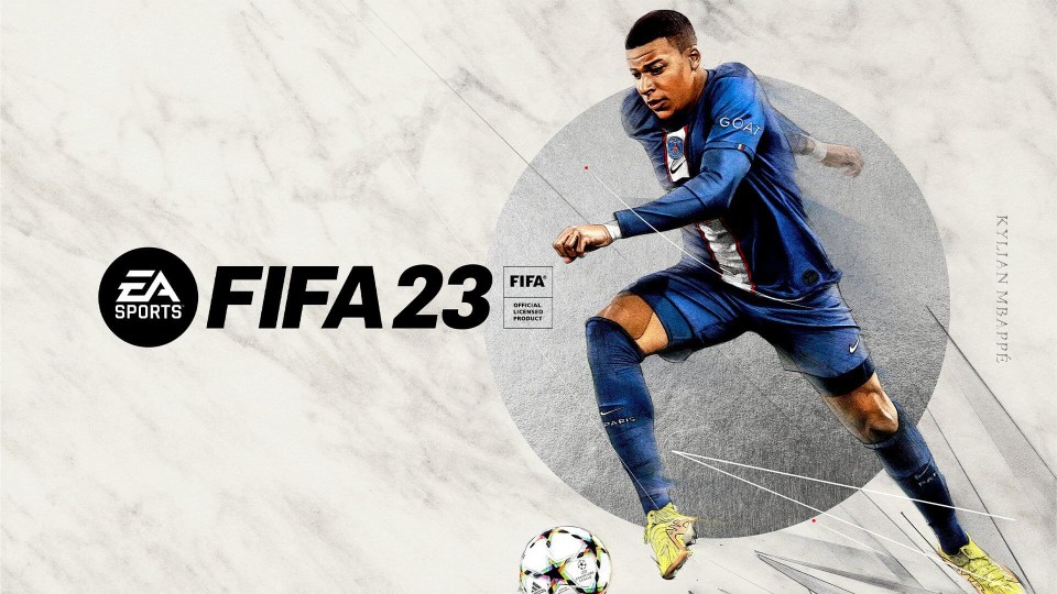 FIFA 23 cover art featuring Kylian Mbappé.