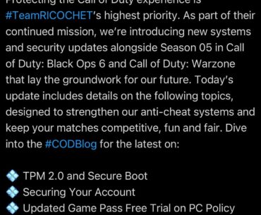 Secure Boot will be required for PC Players with the launch of BO7