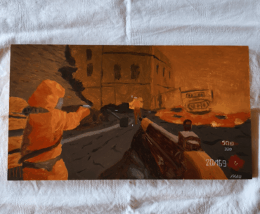 My attempt of Black Ops II Town using oil paint