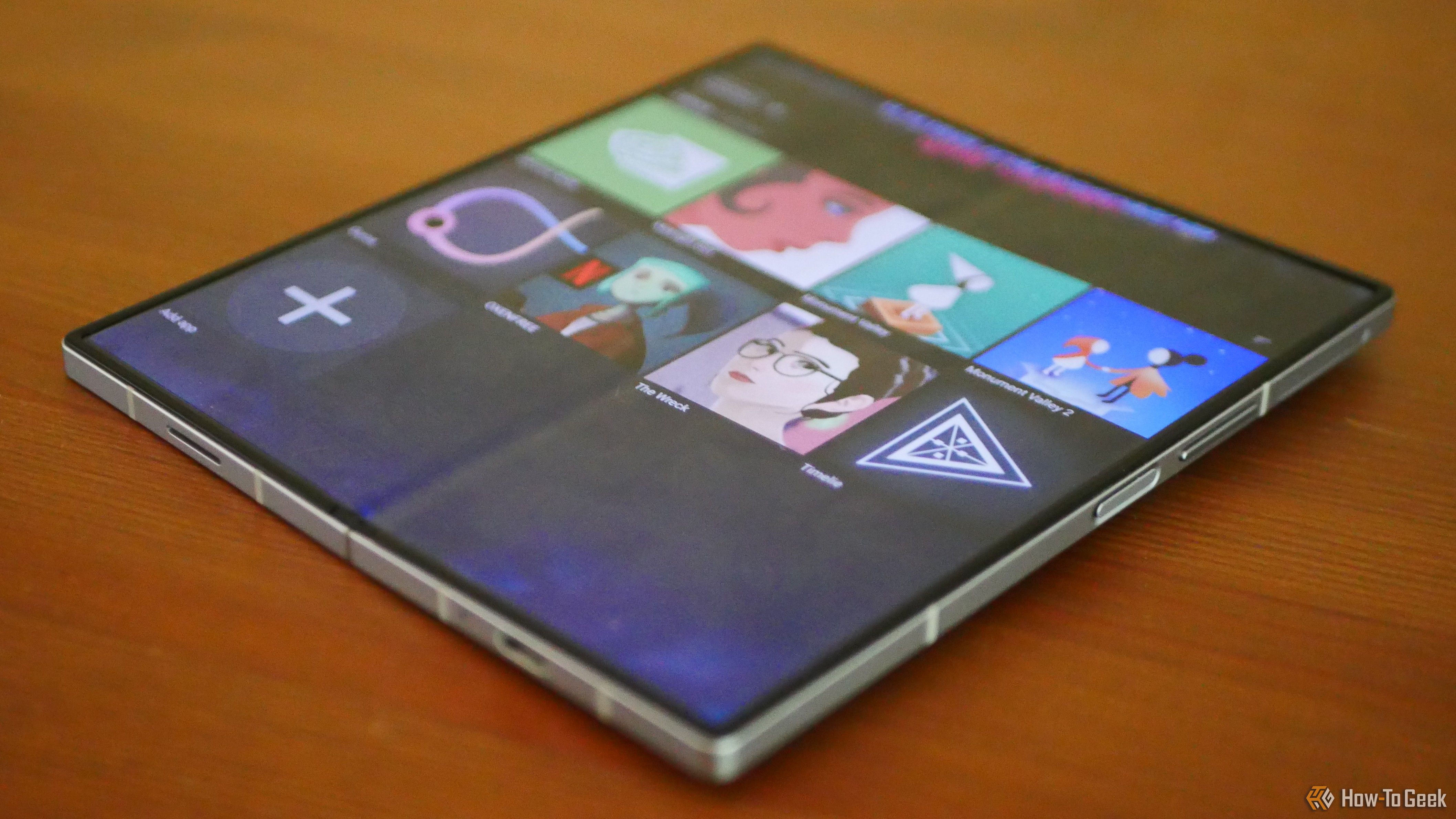 Mobile games in The Arcade Game Launcher Hub on a Samsung Galaxy Z Fold 6.