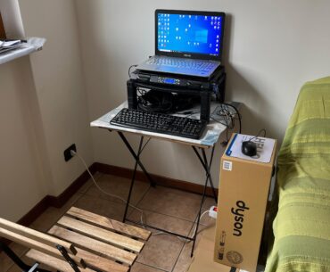 My post-move station (my right arm still hurts