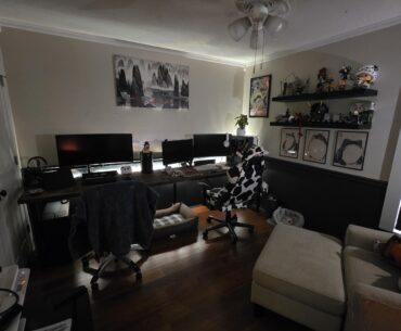 Need help deciding what to place on wall above monitors