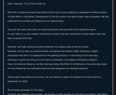 A little Witch in the Woods delayed (about a week) for SilkSong