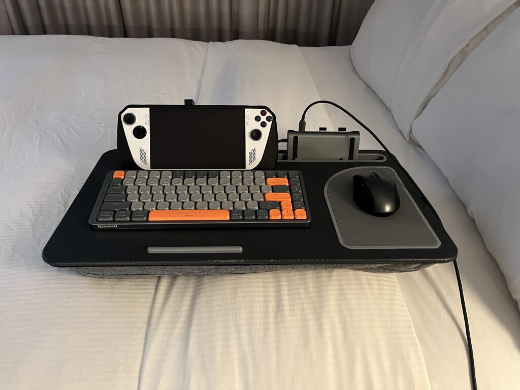 Traveling hotel setup. (When I want to play mouse/keyboard games)