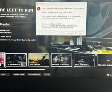 Fatal Error when launching a campaign mission