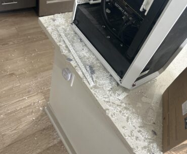 TIL that quartz countertops have the same properties as ceramic floor tiles…