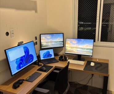 Where I spend my day working and playing with friends.