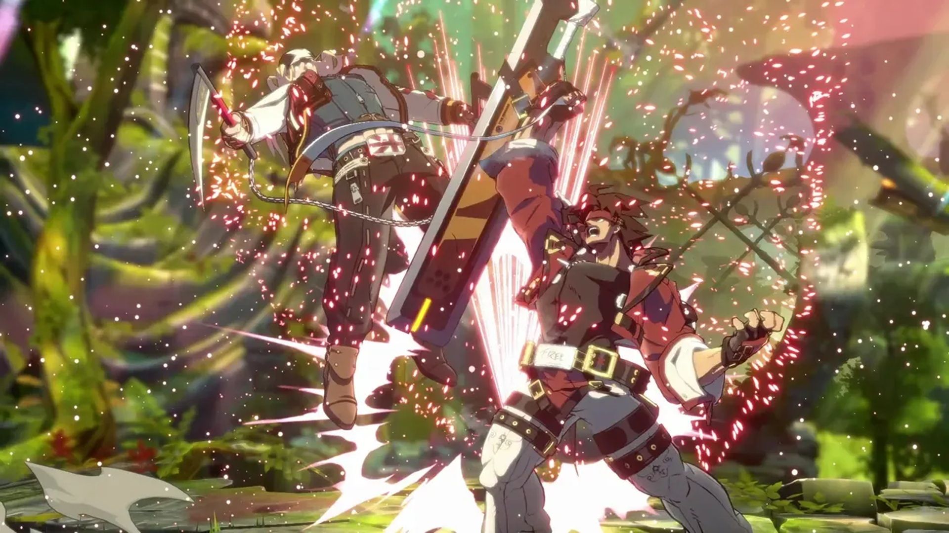 A screesnhot of Sol Badguy fighting in a match in Guilty Gear -Strive-