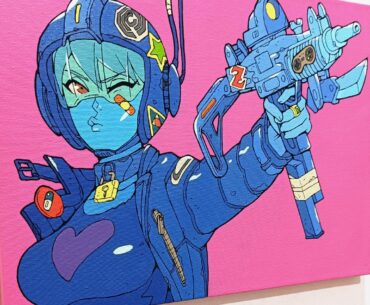 Hi! Here's a painting (Acrylic on canvas, 30x40cm) of my cyberpunk character. Hope you guys like it. Thanks!:)