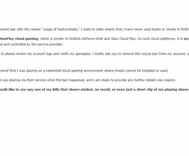 Got Permanently Banned in PUBG While Playing on Cloud Gaming (OnePlay), Need Clarification