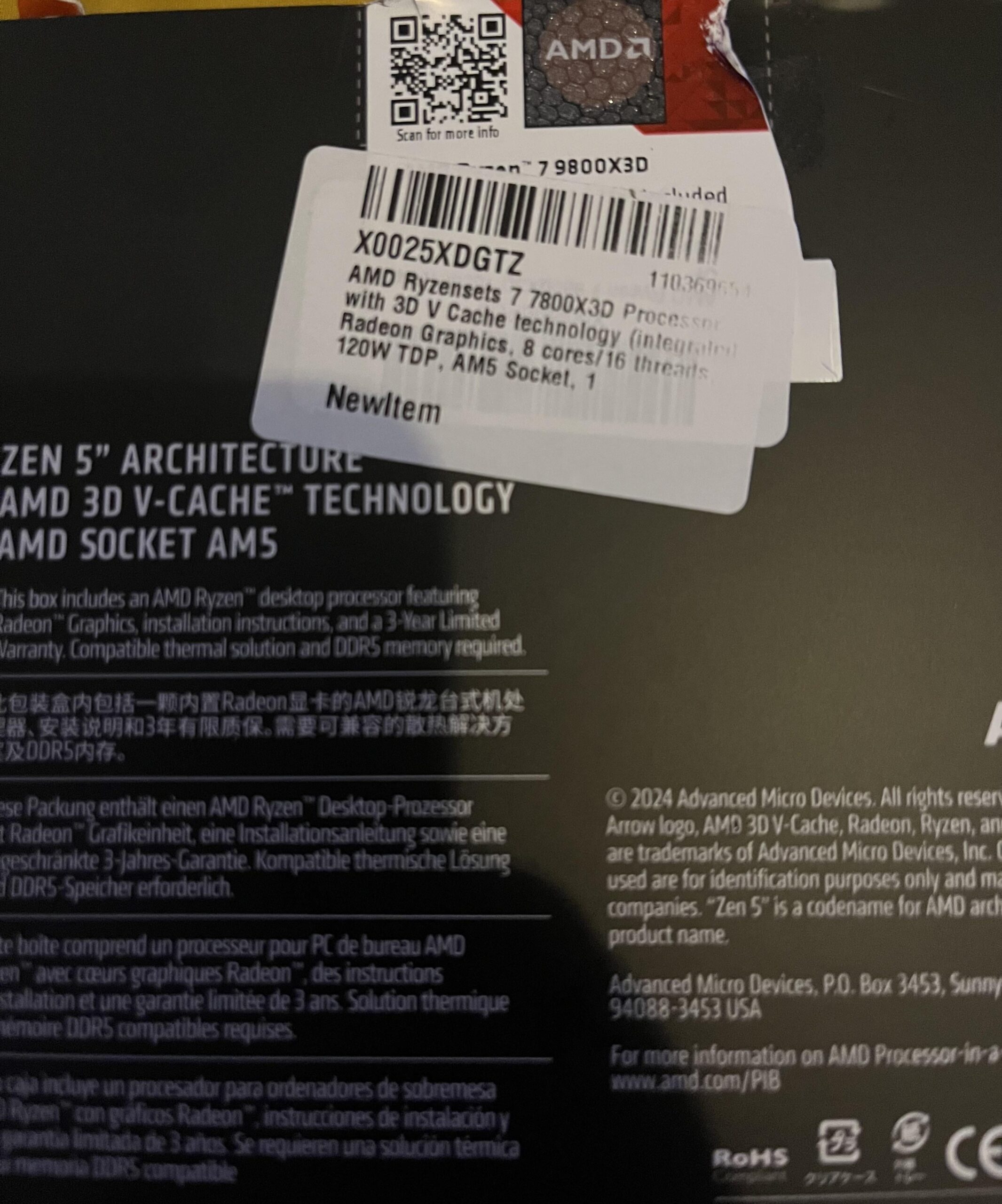 Bought 7800x3d, received 9800x3d instead. Bought 7800x3d, received 9800x3d instead.
