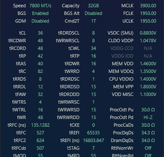 9800X3D 0.88V Vsoc 7800 C36 2:1 OC