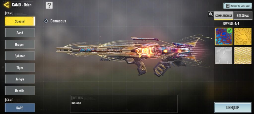 The most pathetic camo coverage on any gun in the entire game and it's even a mythic.