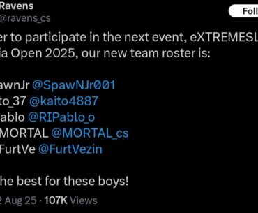 Ravens, Japanese CS org, came back with roster for eXTREMESLAND CS Asia Open 2025
