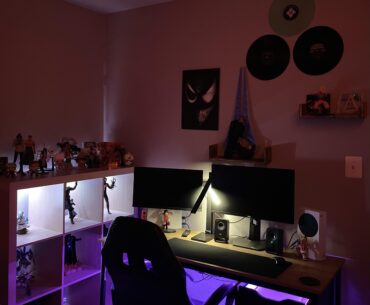 Gaming/study set up in the night