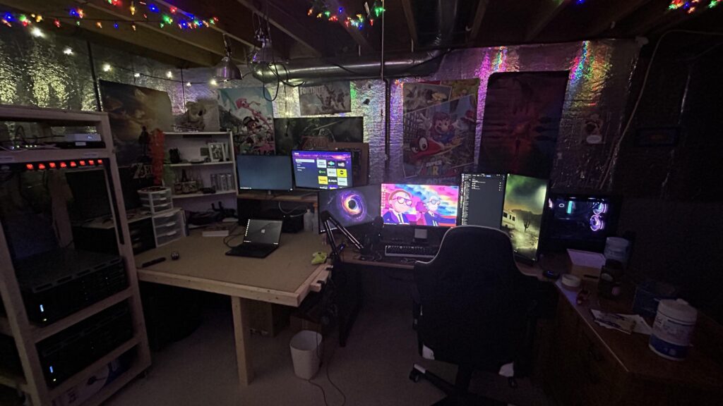 Parents basement setup
