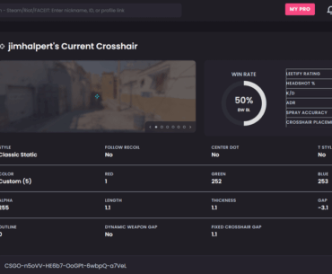 You can see the history of your used crosshair and its corresponding win rate for that crosshair.