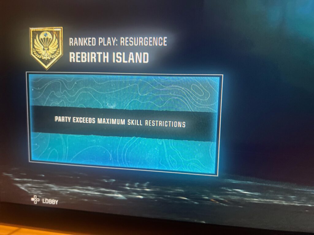 Can’t play Ranked with Teammate