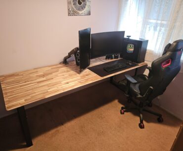 My battlestation and the desk I built that it's sitting on