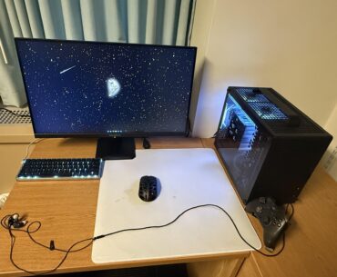 Dorm room gaming setup