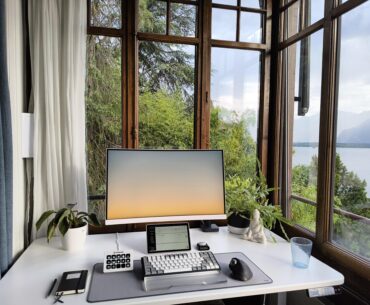 cosy bamboo forest workspace