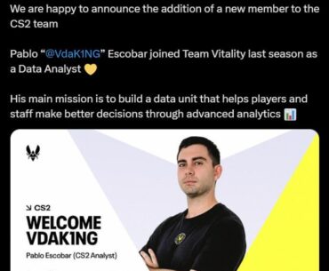 Vitality sign Pablo Escobar as their new CS2 Analyst