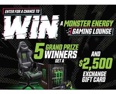 Nearly $22,000 in prizes up for grabs in Monster Energy Gaming Lounge Sweepstakes