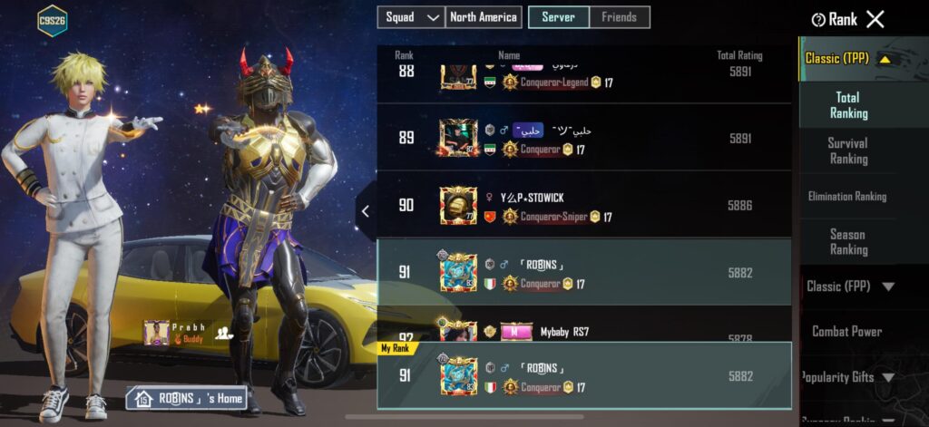91 Rank Conqueror NA SQUAD