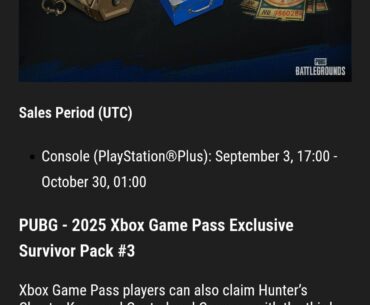 Forgot to mention but PUBG free bundle is now available to collect