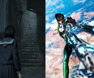 Edited collage of Silent Hill f and Stellar Blade