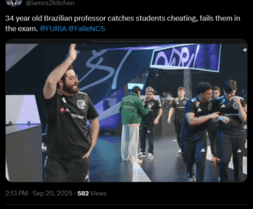 34-year-old Brazilian professor catches students cheating, fails them in the exam.