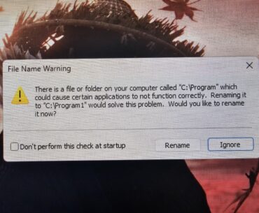 File Name Warning: should i rename or ignore?