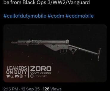 HOLY SHIT sten smg is coming to codm