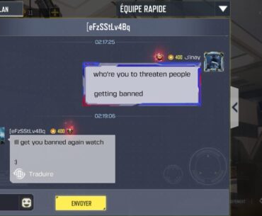 I'm getting threatened to get ban